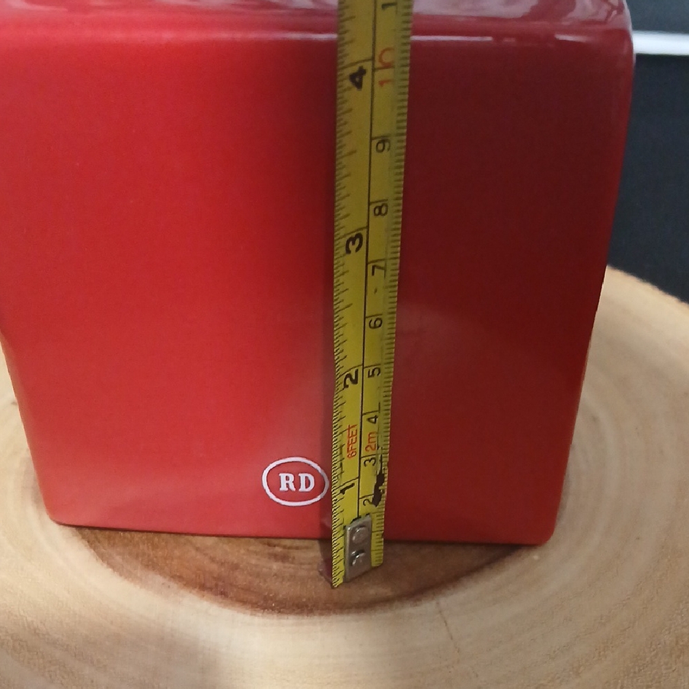 Rae Dunn Red Christmas Ceramic Box NWOT - Picture 5 of 6